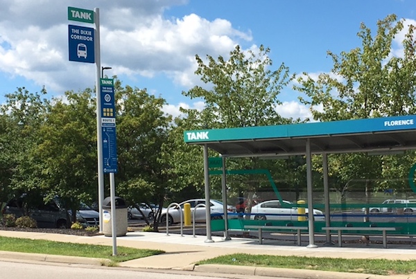 New shelters and signage were installed earlier this year along TANK's busy Route 1