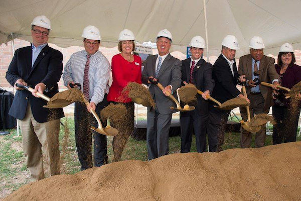Garren Colvin (second from left) led a recent groundbreaking for the new Healthy Living Center at Durr YMCA in Burlington