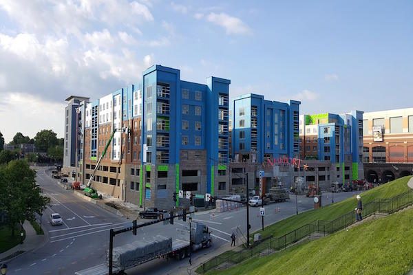 Aqua On the Levee is one Newport project nearing completion
