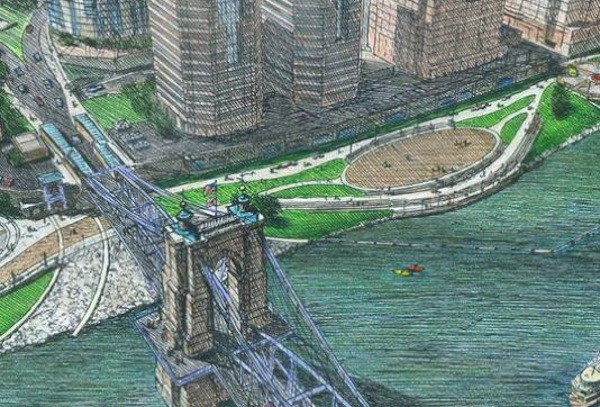 Rendering of the proposed riverfront park in Covington