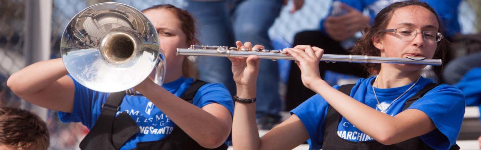 Members of the Thomas More University Marching Saints. The university was named tops in return on investment in a new study.