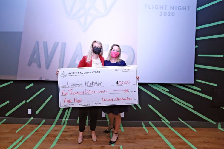 Software developer Celeste Maksim won the Flight Night grand prize.