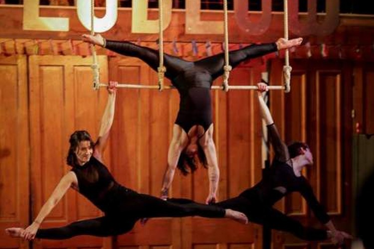 Aerialist Alexandra Gonzales from Costa Rica joined in a performance at Bircus Brewery.