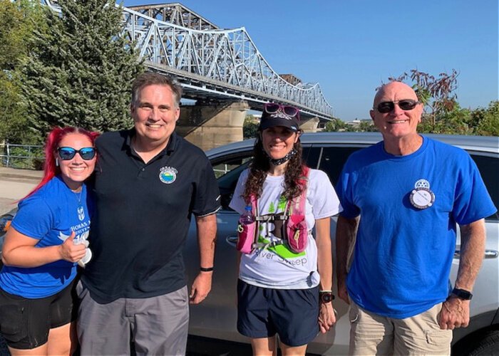 ORSANCO Executive Director Richard Harrison and Rotary past president Gil Fauber were among those working on the Ohio River sweep.