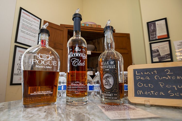 Old Pogue's products in the tasting room.