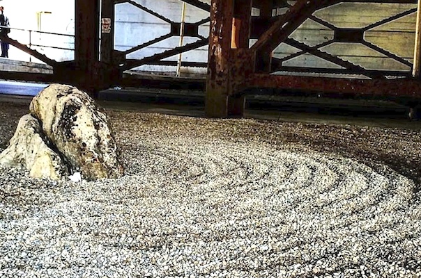 A rock garden was installed to help make the Pike Street railroad underpass more inviting