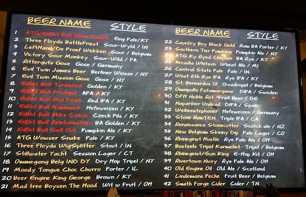 Ei8htball's taproom has more than 40 beers on tap