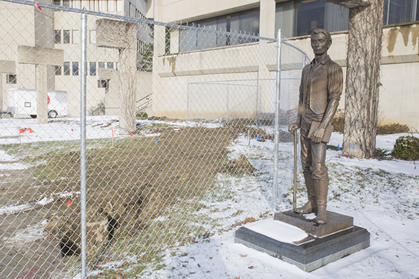 Kentucky's favorite son watches over construction on the NKU campus