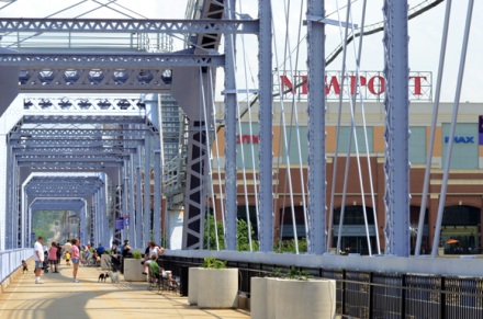 The Purple People Bridge, a rail bridge until 1987, re-opened to pedestrians in 2003