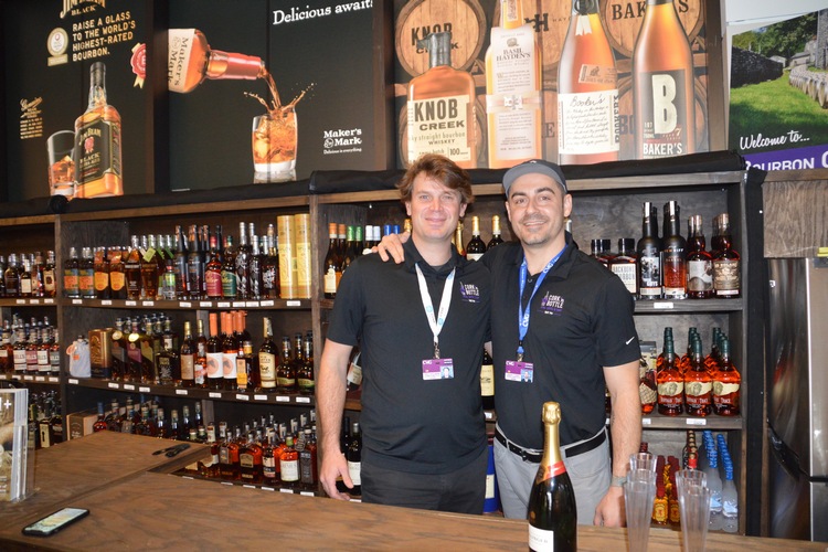 Seen at the CVG location opening are Cork "N Bottle Bourbon Specialist and Spirits Manager Eric Bollmann with company General Manager Vince Vassil.