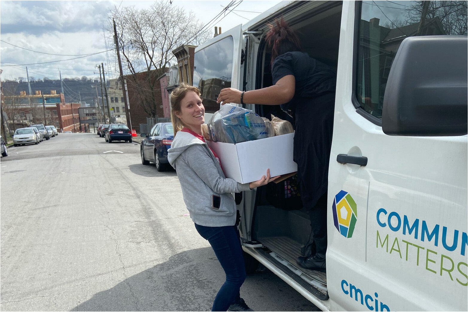 For the last two weeks, the entire Community Matters team has banded together to take phone orders, pack boxes, and deliver critical pantry items to the doorsteps of residents in zip 45204.