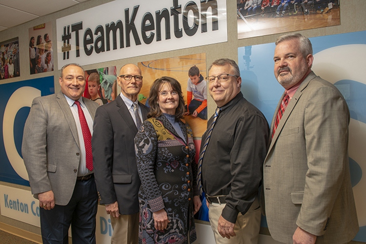 Kenton County Schools leaders, from left, Superintendent Dr. Henry Webb, Team Kenton Foundation Chair Bill Culbertson, Dr. Kim Banta, Dr. Francis O'Hara and Rob Haney.