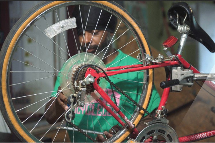 The MoBo Bicycle Coop in Northside was the recipient of a $1,000 grant from an NKU environmental science course in 2018.