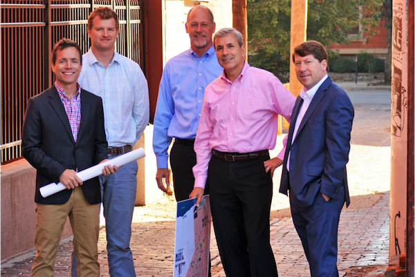 Innovation Alley volunteer team, from left to right: Tom Voyten (MKSK), Joe Nickol (MKSK), Clete Benken (MKSK), Casey Barach (NKY Innovation Center), Tom Prewitt (Graydon Head)