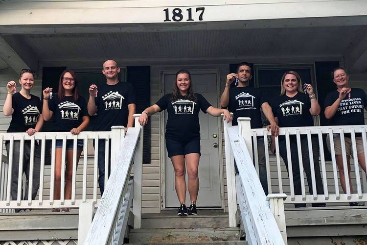 Barracks Project leadership includes, from left, Courtney Lyn Nelson, Jordan Nicole Yelton, Chris Harrison, Felicia Huesman, Brian Paul, Kailyn Campbell and Beth McCubbin.