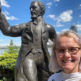 Amy's selfie with John Roebling