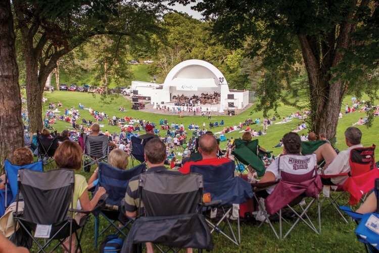 The band shell at Devou Park — along with the greenspace — will allow for social distancing during this year's Summer Series, if necessary.