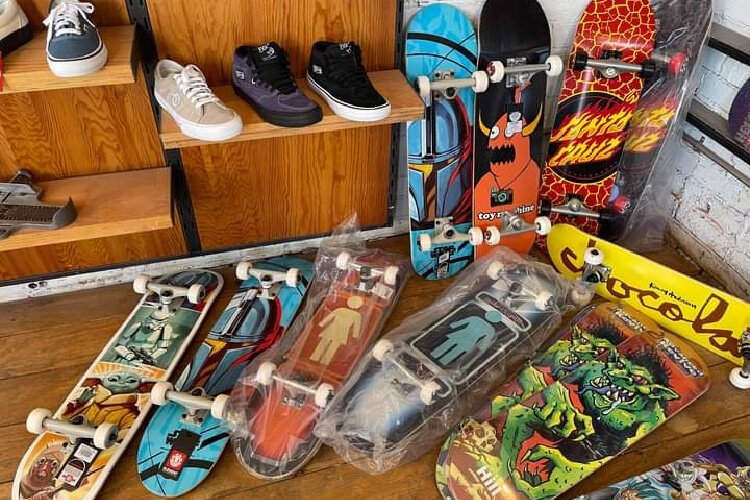 The Galaxie Skateshop, a full-service skateboard shop also has a coffee and kombucha cafe and a half-pipe on-site.